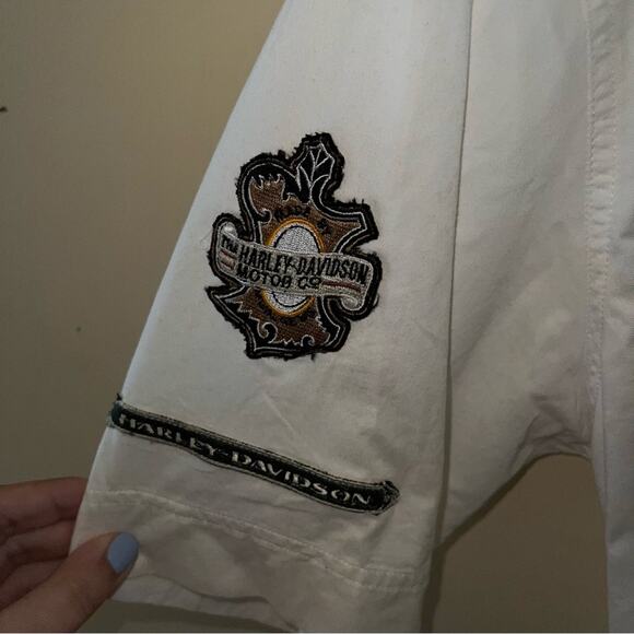 HARLEY DAVIDSON button down collared embroidered shirt XL - Picture 5 of 7